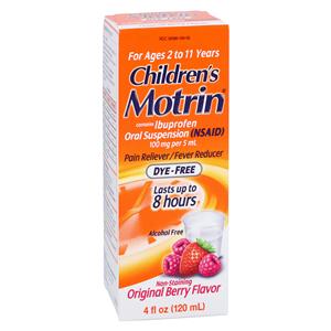 Motrin Chld 2-11 NSAID Oral Suspension 100mg/5mL Berry 3/Pk, 12Pk/Ca 4oz 3/Pk, 12 IP/CA
