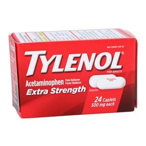 Tylenol Extra Strength Pain Reliever/Fever Reducer Caplets 500mg Bottle 6Bt/Pk
