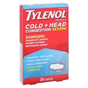 Tylenol Cold Adult Severe Congestion Caplets 200/5/325mg Bottle 6Bt/Pk, 8 IP/CA