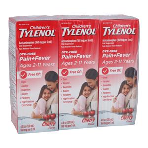 Tylenol Children 2-11yr Children's 160mg/5mL Cherry 120mL 3/Pk