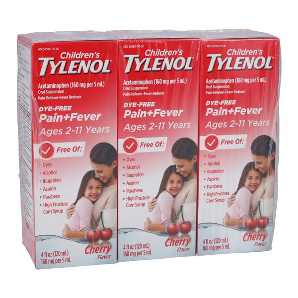 Tylenol Children 2-11yr Children's 160mg/5mL Cherry 120mL 3/Pk