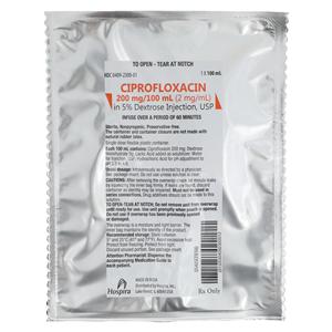 Ciprofloxacin Dextrose 5% Injection 2mg/mL Bag 100mL 24/Package