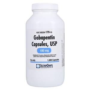 Gabapentin Capsules 100mg Bottle 1000/Bottle Each