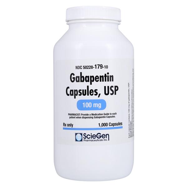 Gabapentin Capsules 100mg Bottle 1000/Bottle Each