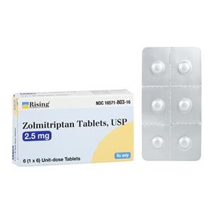 Zolmitriptan Tablets 2.5mg Bottle 6/Bottle