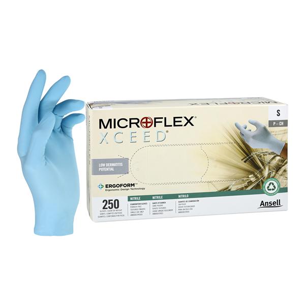 XCEED Nitrile Exam Gloves Small Blue Non-Sterile 250/Bx