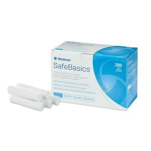 SafeBasics Dental Cotton Roll 1.5 in x 0.375 in Non Sterile 2000/Bx, 12 BX/CA