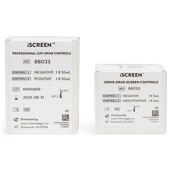iScreen DOA: Drugs of Abuse High Positive/ Negative Urine Controls For 2/Bx