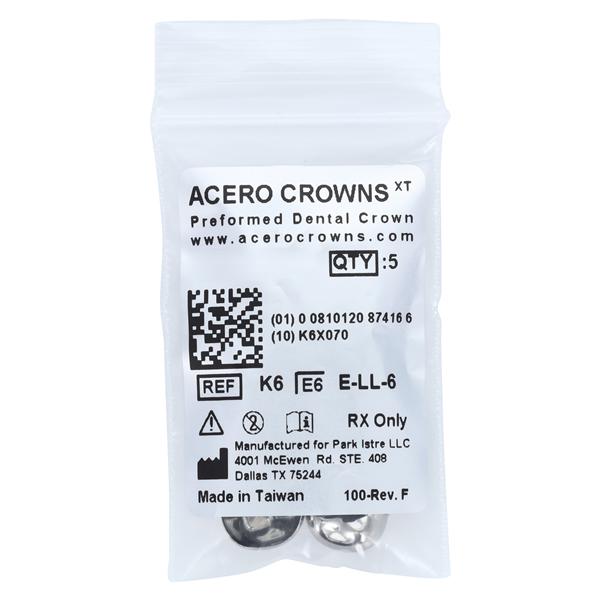 ACERO Crowns Size 6 2nd Primary Lower Left Molar 5/Pk 5/Pk