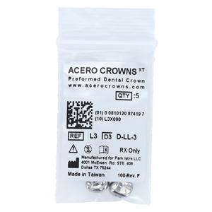 ACERO Crowns Size 3 1st Primary Lower Left Molar 5/Pk 5/Pk