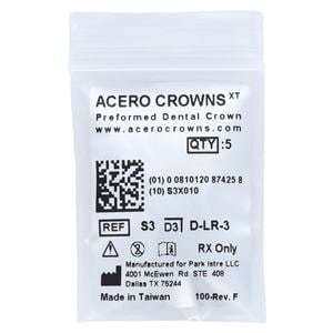 ACERO Crowns Size 3 1st Primary Lower Right Molar 5/Pk 5/Pk