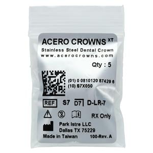 ACERO Crowns 7 1st Primary Lower Right Molar 5/Pk 5/Pk