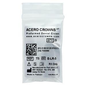 ACERO Crowns 5 2nd Primary Lower Right Molar 5/Pk 5/Pk