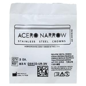 ACERO Crowns Size 3 1st Primary Upper Right Molar 5/Pk 5/Pk