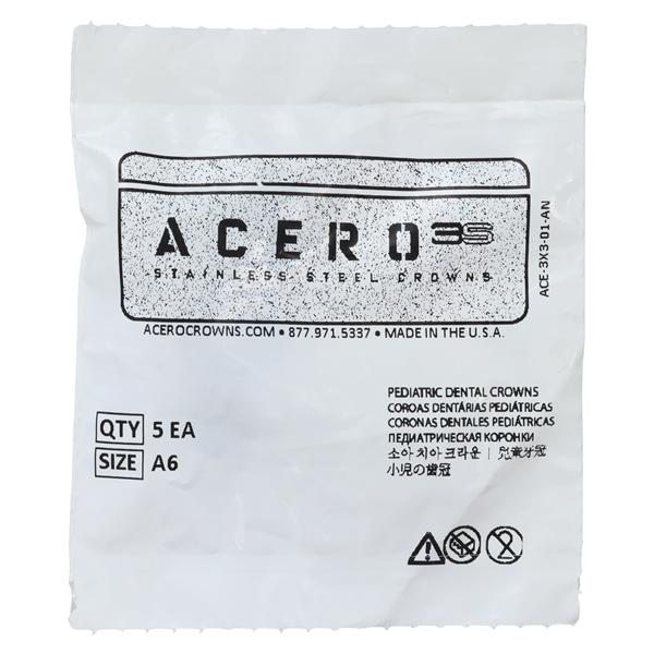 ACERO Crowns Size 6 2nd Primary Upper Right Molar 5/Pk 5/Pk