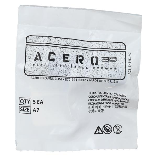 ACERO Crowns Size 7 2nd Primary Upper Right Molar 5/Pk 5/Pk