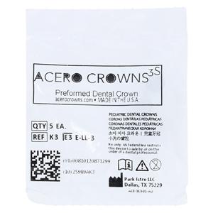 ACERO Crowns Size 3 2nd Primary Lower Left Molar 5/Pk 5/Pk