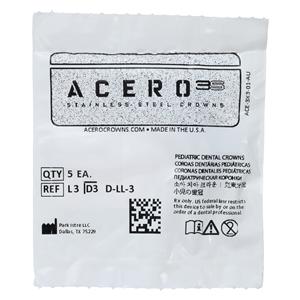 ACERO Crowns Size 3 1st Primary Lower Left Molar 5/Pk 5/Pk