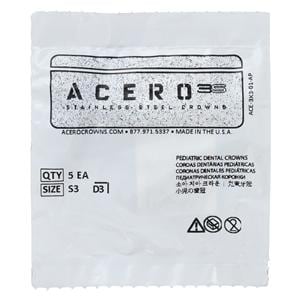 ACERO Crowns Size 3 1st Primary Lower Right Molar 5/Pk 5/Pk