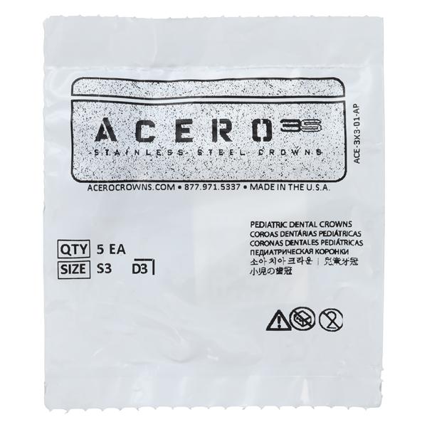 ACERO Crowns Size 3 1st Primary Lower Right Molar 5/Pk 5/Pk