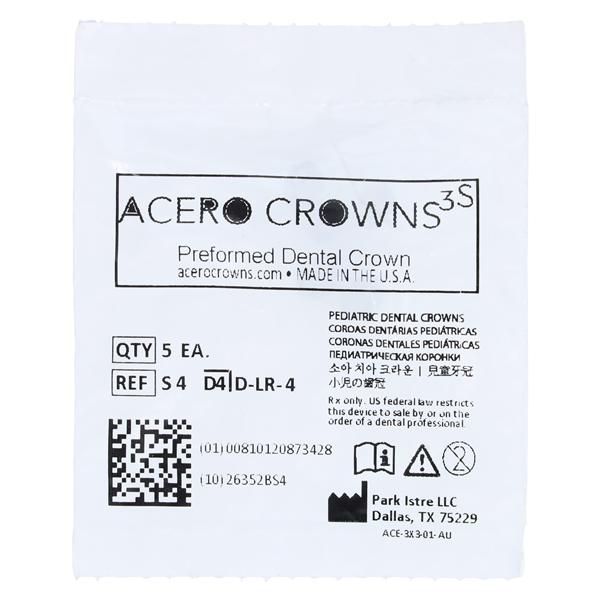ACERO Crowns Size 4 1st Primary Lower Right Molar 5/Pk 5/Pk