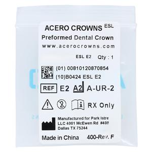ACERO Crowns Size 2 Primary Upper Right Central 1/Bag Ea