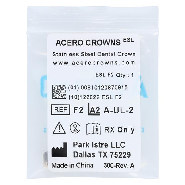 ACERO Crowns Size 2 Primary Upper Left Central 1/Bag Ea