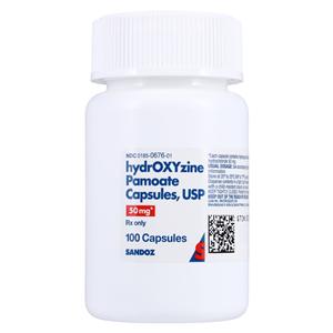 Hydroxyzine Pamoate Capsules 50mg Bottle 100/Bottle Each