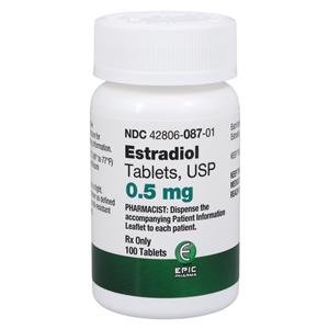 Estradiol Tablets 0.5mg Bottle 100/Bottle Each