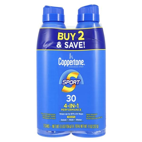 Coppertone Sport Sunscreen Spray 30 SPF 2/Pk, 12 PK/CA