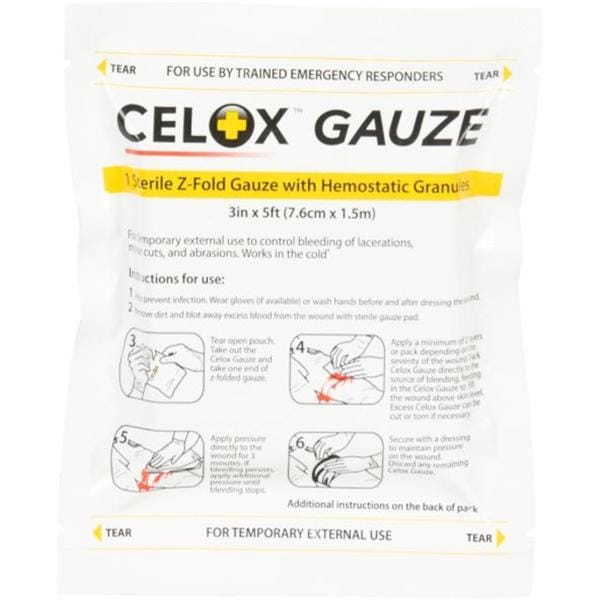 Celox Hemostatic Gauze Dressing 3"x5ft Z-Fold