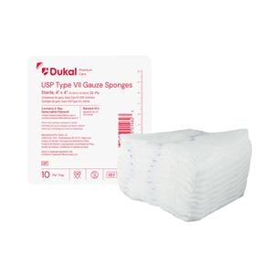 100% Woven Cotton Gauze Sponge 4x4" 32 Ply Sterile Sq X-Ray Detectable Typ 7 LF