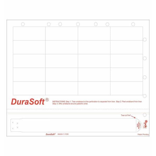 DuraSoft Laser Wristband/Label Paper / Poly White Adult 1000/Ca