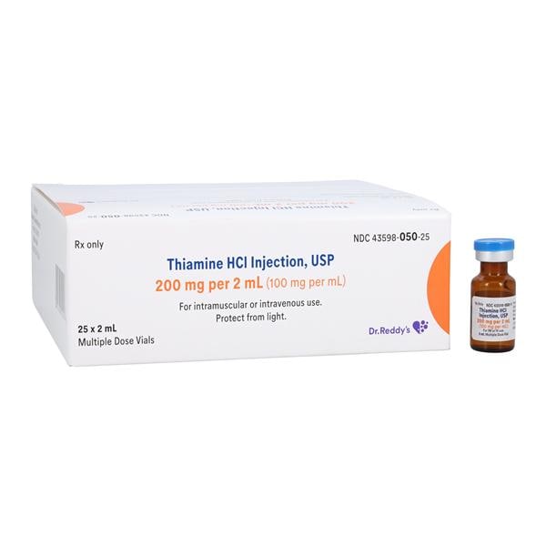 Thiamine HCl Injection 100mg/mL MDV 2mL 25/Package