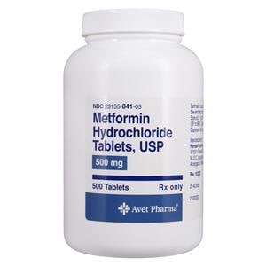 Metformin HCl Tablets 500mg Bottle 500/Bottle Each