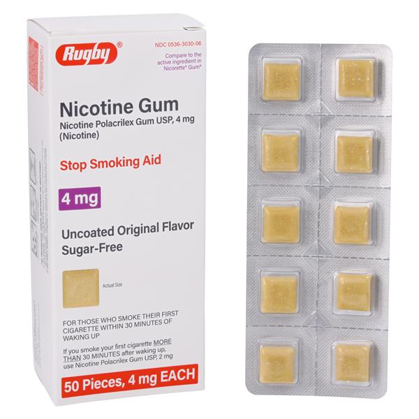 Nicotine Polacrilex Gum 4mg Box 50/Bx