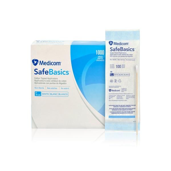 SafeBasics Applicator 6 in Wood Shaft Non Sterile 1000/BX
