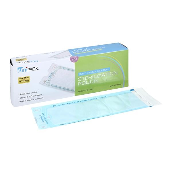 Sterilization Pouch Heat Sealed 3.5 in x 10 in 200/Bx
