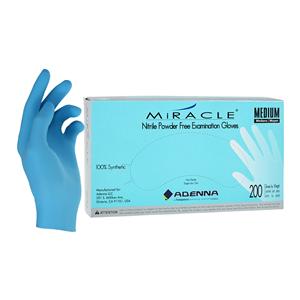 Miracle Nitrile Exam Gloves Medium Blue Non-Sterile, 10 BX/CA