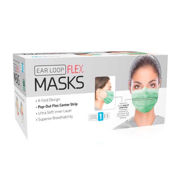 Unipack Face Mask ASTM Level 1 Green 1000/Ca