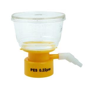 Bottle Top Filter Polystyrene Clear/Yellow 150mL 24/Ca