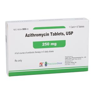 Azithromycin Tablets 250mg Pack 6/Package, 1 EA/PK