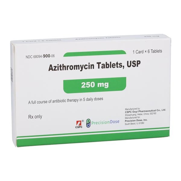 Azithromycin Tablets 250mg Pack 6/Package, 1 EA/PK