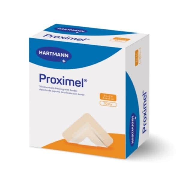Proximel Silicone Foam Border Dressing 2x2" Sterile Square Adhesive White/Tan