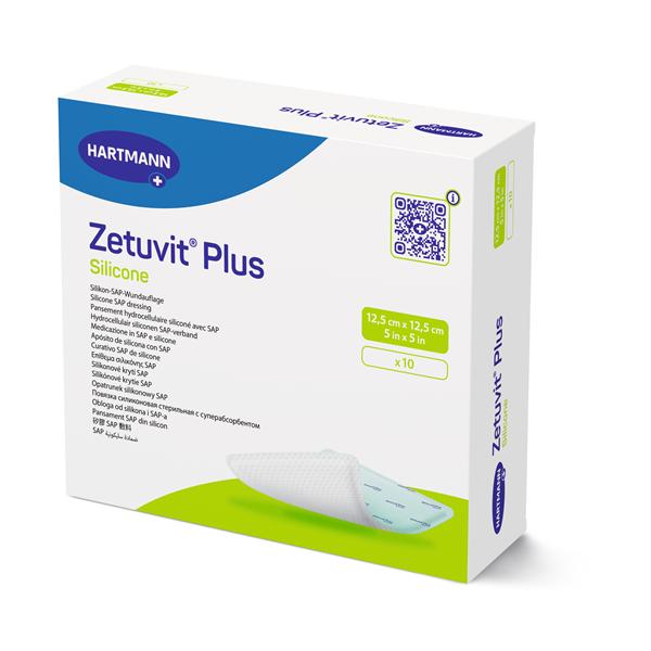 Zetuvit Plus Cellulose/Polymer Non-Border Dressing 5x5 Strl Sq Slcn Adh Spr Abs