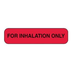 Warning Label f/ Inh Only Red with Black Text Single Use 1-5/8x3/8" NS 1000/Pk