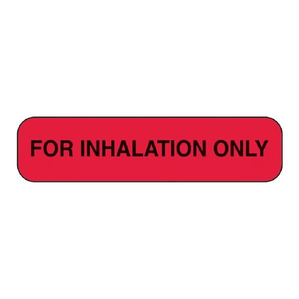 Warning Label f/ Inh Only Red with Black Text Single Use 1-5/8x3/8" NS 1000/Pk