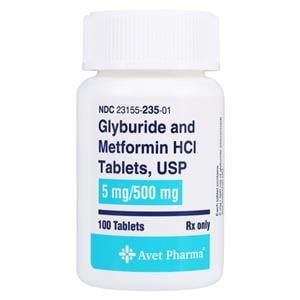 Glyburide/Metformin Tablets 5/500mg Bottle Each