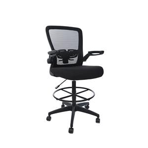 Deluxe Mesh Black Fabric Counter Height Chair Ea