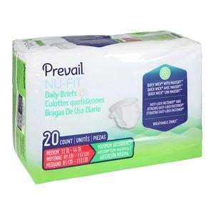 Prevail NU-FIT Incontinence Brief Unisex 32-44" Maximum White 80/Ca